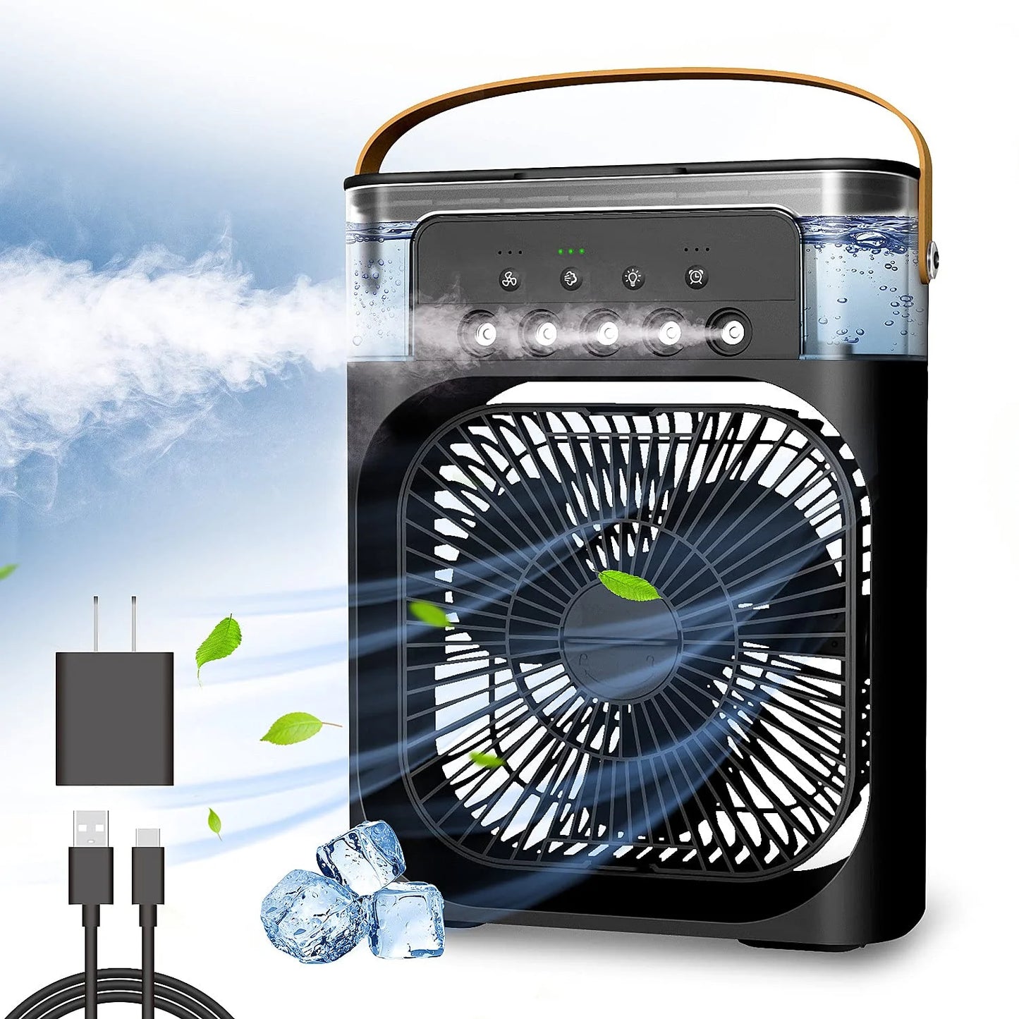 Portable Air Conditioner Fan |Mini Evaporate Air Cooler with 7 Colors LED Light